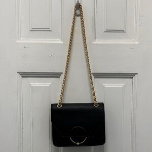 ASOS Black Shoulder Bag with Gold Chain Detail